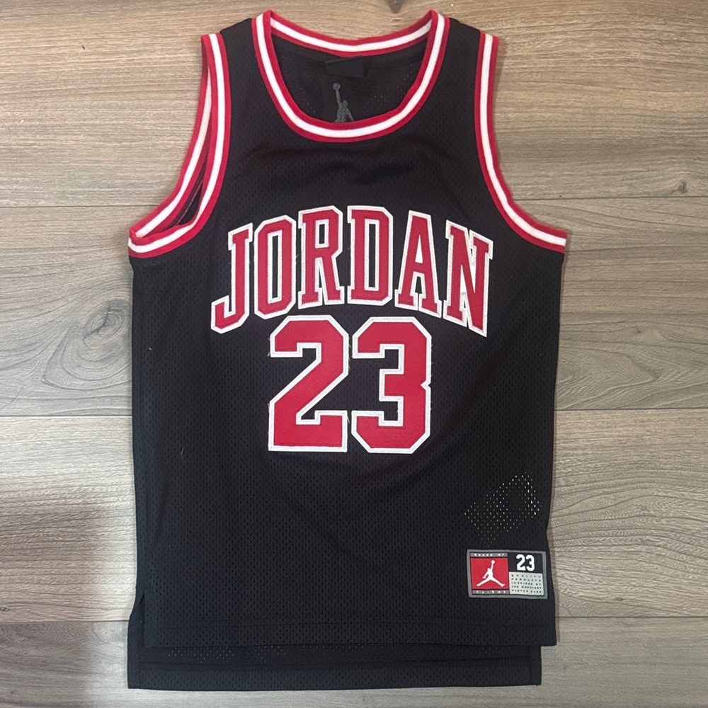 Jordan Black and Red Kids Jersey